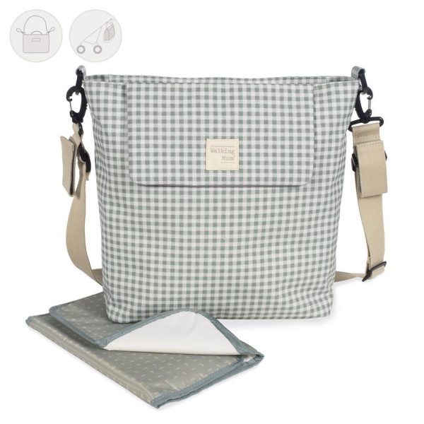 Bolso Canastilla I Love Vichy Verde de Walking Mum