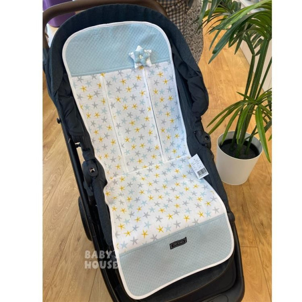 Colchoneta Silla Estrecha Estrellas Menta  de Rosy Fuentes