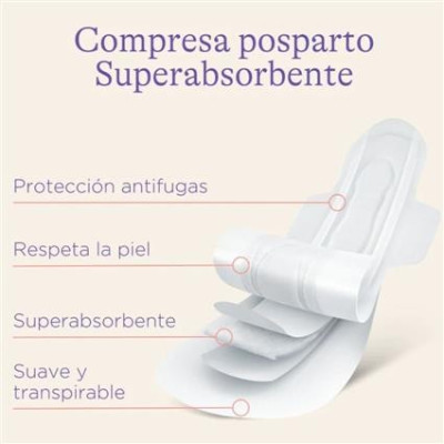 Compresa posparto L (superabsorbente) 0-2 semanas Lansino