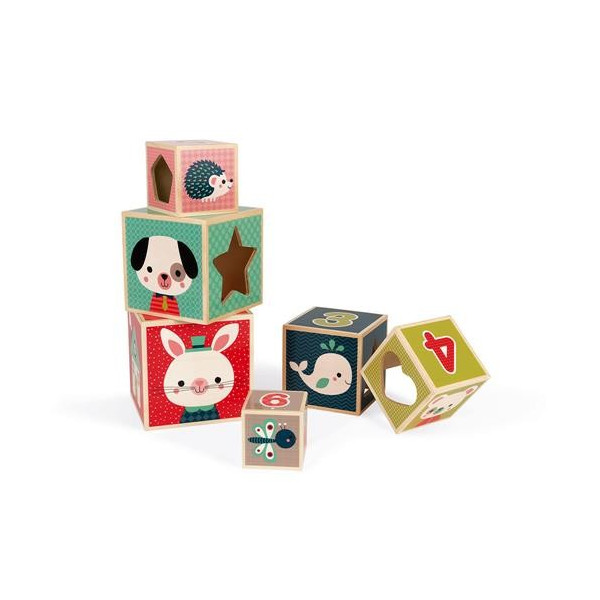Baby Forest Pirámide De 6 Cubos (madera)-Janod