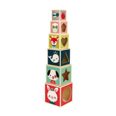 Baby Forest Pirámide De 6 Cubos (madera)-Janod