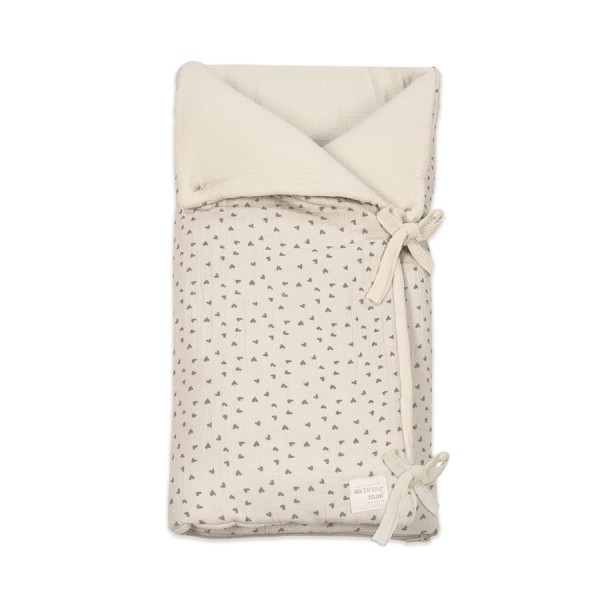 Arrullo/Manta corazones Poppy Musgo