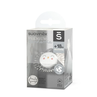 Chupete Suavinex Bonhomia Silicona +18m Blanco