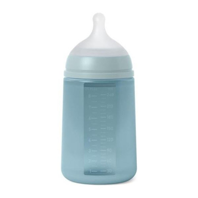 Biberon Con Botella de Silicona Tetina SX Pro +3 Anti-Colic Azul