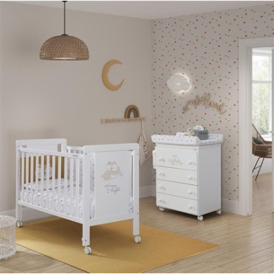 Cuna Happy Blanco-Madera Micuna