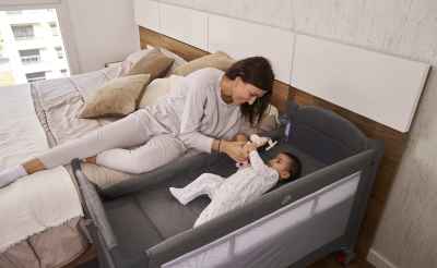 Cuna de viaje colecho Ennis gris