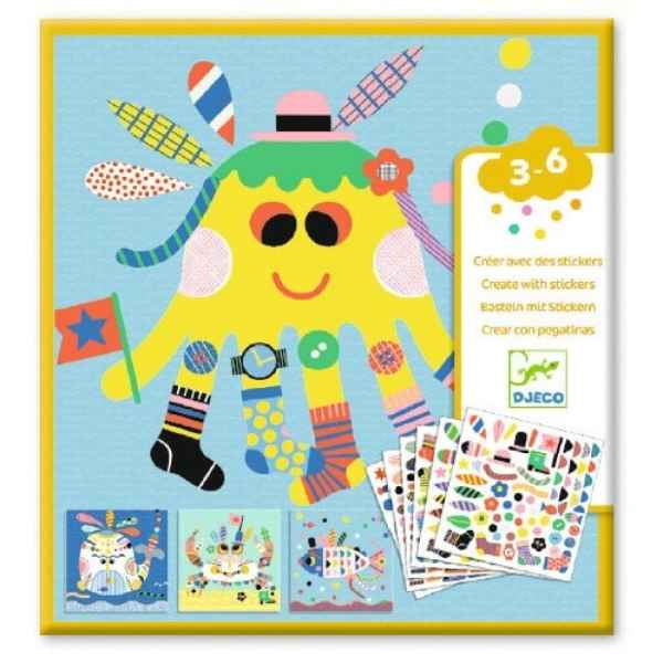 Crear con pegatinas Animales Marinos