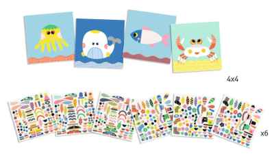 Crear con pegatinas Animales Marinos