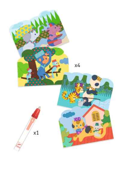 Dibujos para colorear mágicos, escondido afuera
