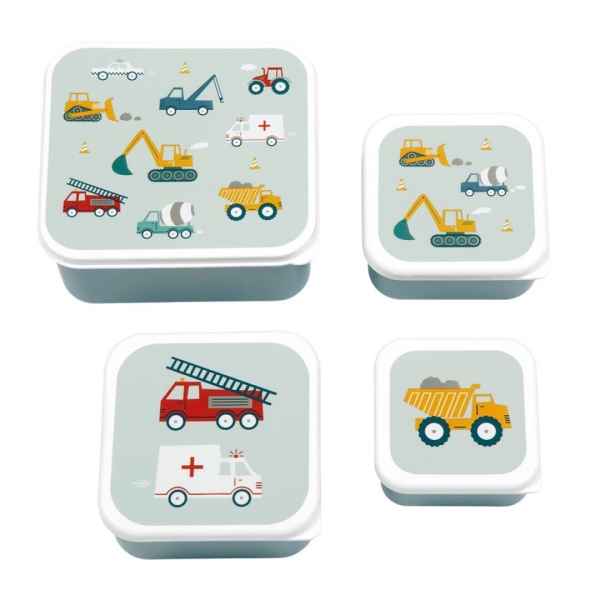 Set 4 Cajas Snack Vehículos
