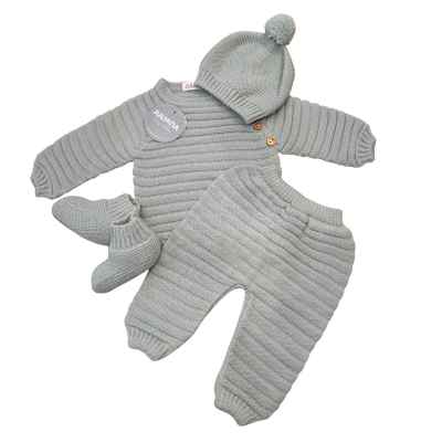 Conjunto 4 Piezas Pantalon Bota Verde Agua 25550