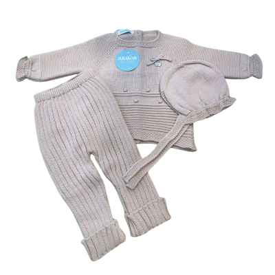 Conjunto 3 Piezas Liso Canesu Bodoques Rosa Empolvado