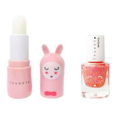 Set De Regalo Dúo De Rosas: Bálsamo Labial Y Esmalte De Uñas A Base De Agua Fresa