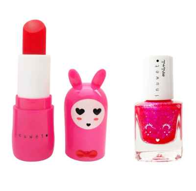 Set De Regalo Dúo De Rosas: Bálsamo Labial Y Esmalte De Uñas A Base De Cereza y Fresa