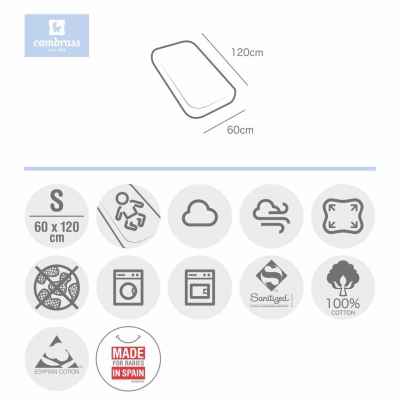 Sabana Bajera Algodón Para Cuna 60x120x17