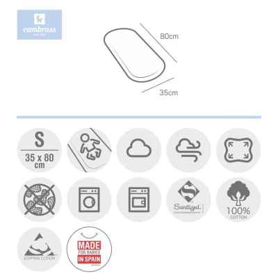 Sabana Bajera Algodón Para Cochecito o Moises 35x80x7