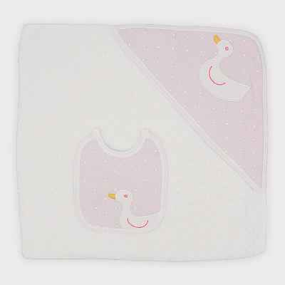 Capa de Baño y Babero Patito Unic Rosa 26HA-304