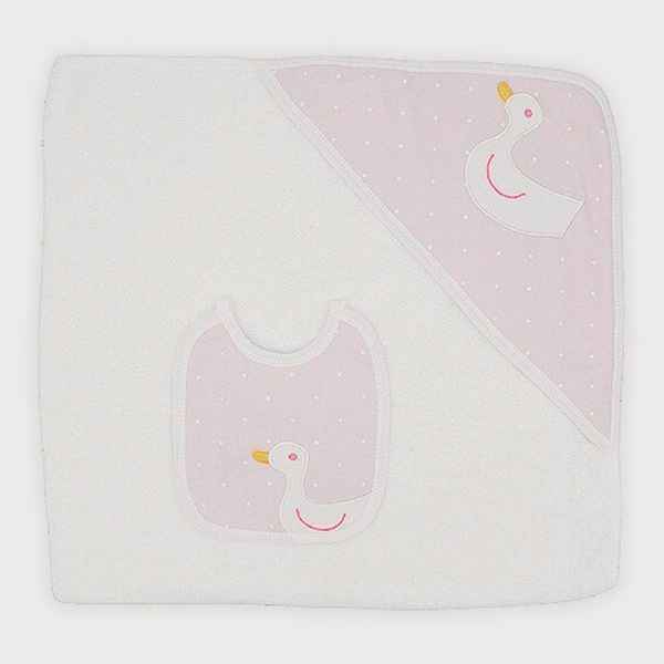 Capa de Baño y Babero Patito Unic Rosa 26HA-304