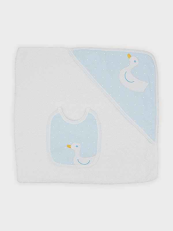 Capa de Baño y Babero Patito Unic Celeste  025HA-705