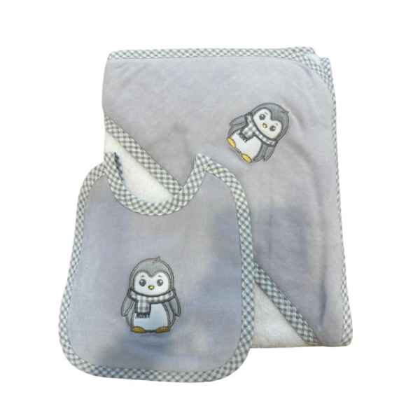 Capa de Baño Aterciopelada Pingüino Unic Gris 025HA-733