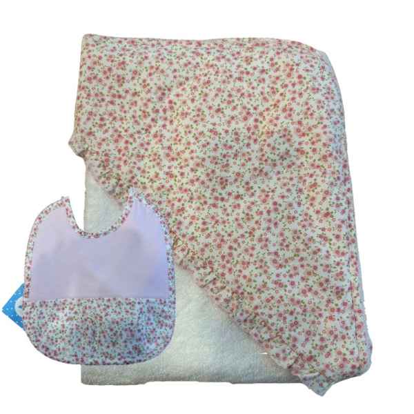 Capa de Baño Aterciopelada y Babero Lola Unic Rosa 26HA-328
