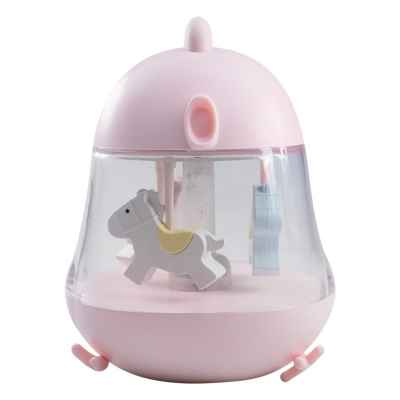 Caja de Musica y Luz Carrusel Rosa