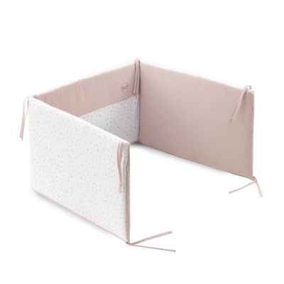 Colcha y Protector de Cuna de 120x60 Plumeti Rosa