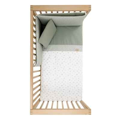 Colcha y Protector de Cuna de 120x60 Calma Verde