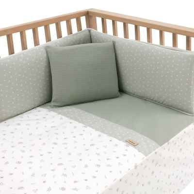 Colcha y Protector de Cuna de 120x60 Calma Verde