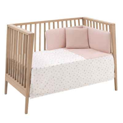 Colcha y Protector de Cuna de 120x60 Calma Rosa