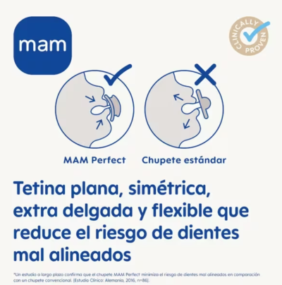 Pack Dos Chupetes Perfect Start 0-2 Meses Mam Azul