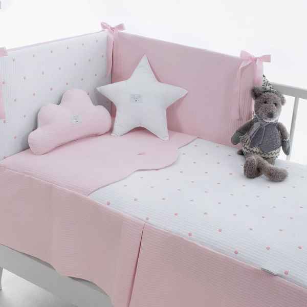 Colcha y Protector de Cuna de 120x60 Bopi Rosa