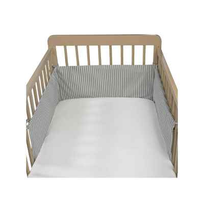 Protector Cuna 120x60 Praliné Vichy/Rayas Moka