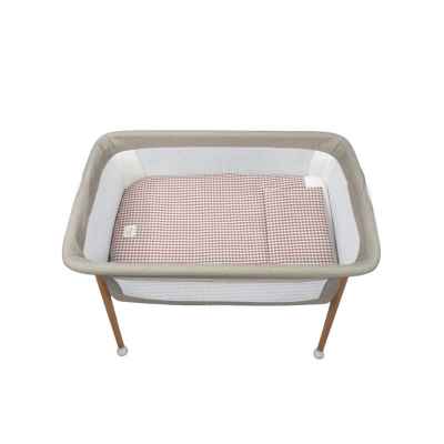 Edredón + Bajera + Almohada Cuna 90x50 Praliné Vichy/Rayas Moka TOG 2,5