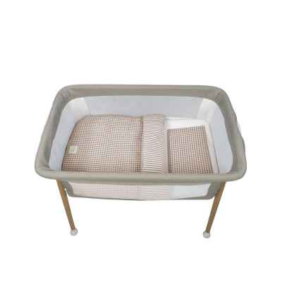 Edredón + Bajera + Almohada Cuna 90x50 Praliné Vichy/Rayas Moka TOG 2,5