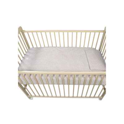 Edredón + Bajera + Almohada Cuna 120x60 Praliné Vichy/Rayas Moka TOG 2,5