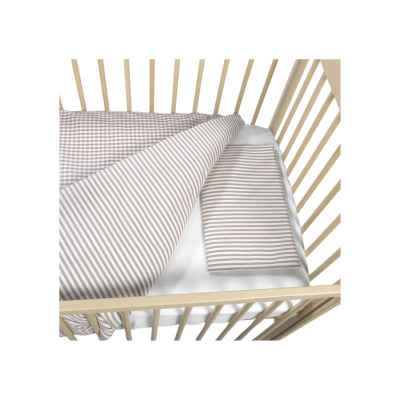 Edredón + Bajera + Almohada Cuna 120x60 Praliné Vichy/Rayas Moka TOG 2,5