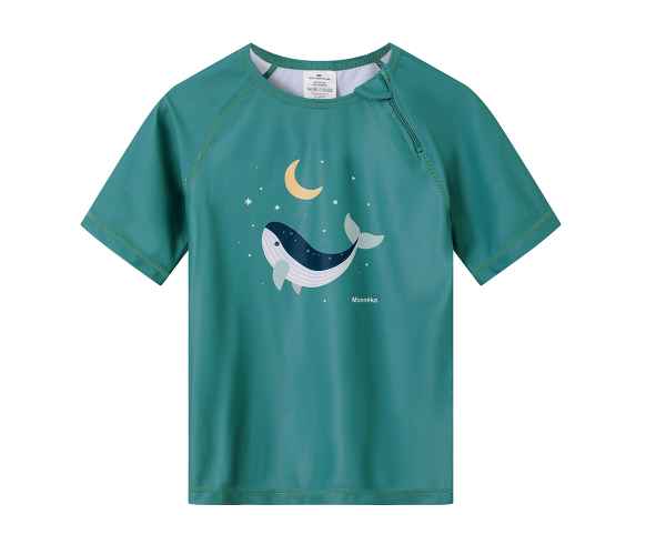 Camiseta Protección Solar Manga Corta Whale Teal