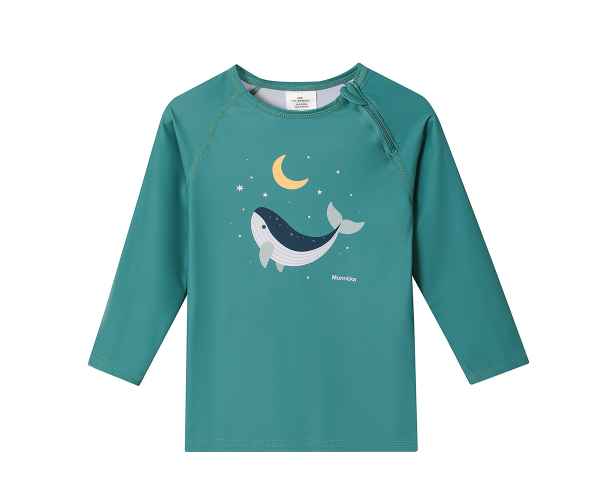 Camiseta Protección Solar Manga Larga Whale Teal