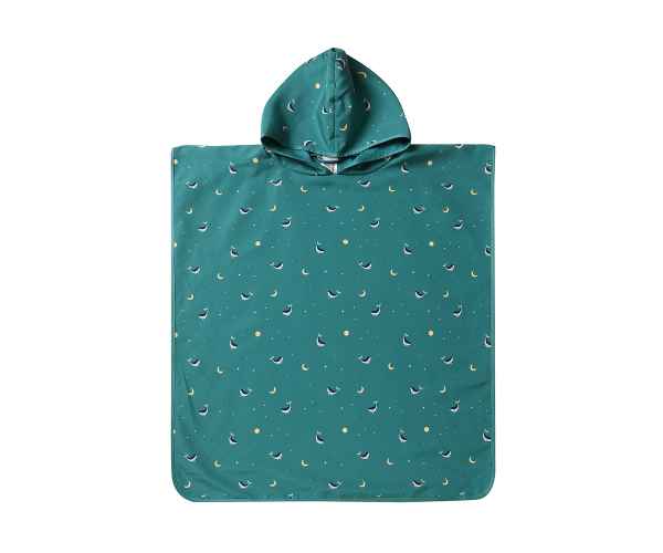 Poncho de Playa Whale Teal