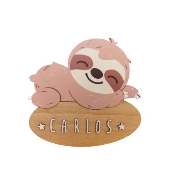 Placa Decorativa Personalizada Perezoso