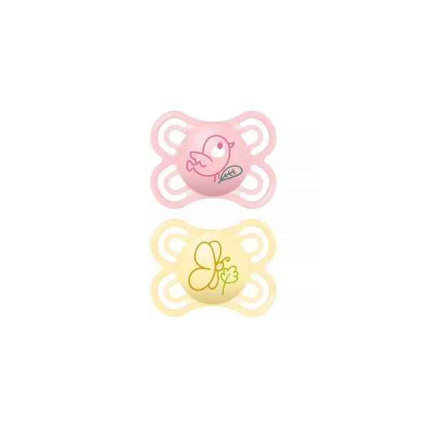 MAM Chupete Perfect 2-6 M 2 Unidades Rosa/Amarillo