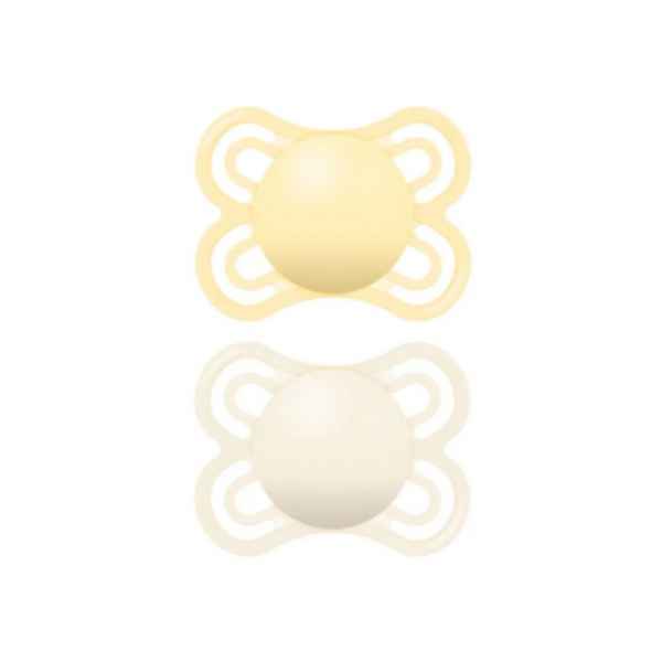 MAM Chupete Perfect Silicona 2-6M Amarillo/Neutral 2unidades