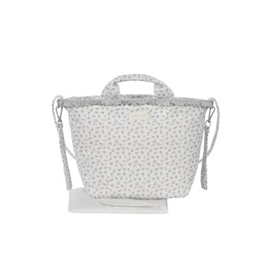 Bolsa Canastilla Little Bloom Flores Gris