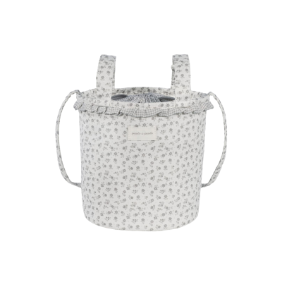 Bolsa Bucket Little Bloom Flor Gris