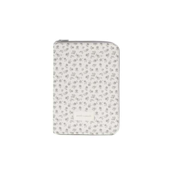 Portadocumentos Little Bloom Flor Gris