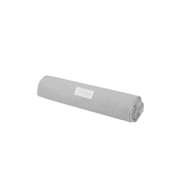 Sábana Ajustable Cuco + Muselina Little Bloom Vichy Gris
