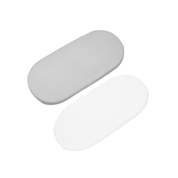Set 2 Sábanas Bajeras Cuco Little Bloom Vichy Gris