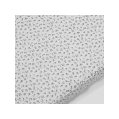 Sábana Bajera Cuna 90x50cm Little Bloom Flor Gris
