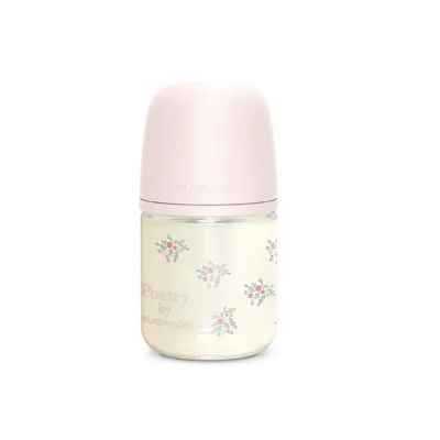 Biberón De Vidrio 120 ml Con Tetina Fisiológica 0+ Poetry Rosa
